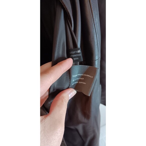 Kenneth Cole Reaction Brown Leather Jacket Full Length Sz XL - Picture 5 of 5